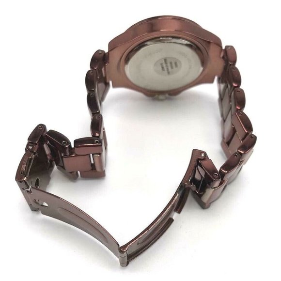 SCOOP Crystal Women's Wrist Watch Quartz Movement COPPER StainlessSteel Bracelet - Picture 4 of 4